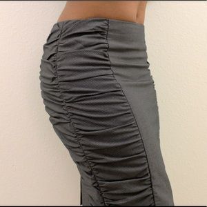 Anthropologie Cartonnier Gray Ruched Pencil Skirt