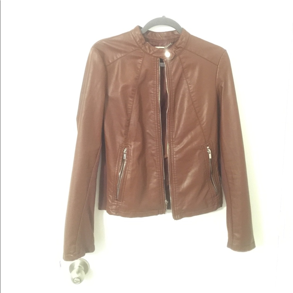 brown leather express jacket