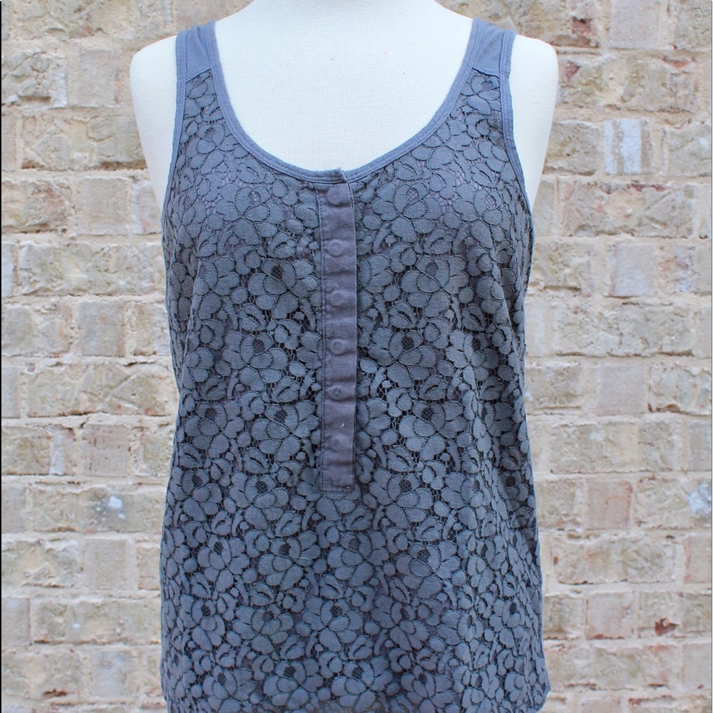 Grey Lace Tank