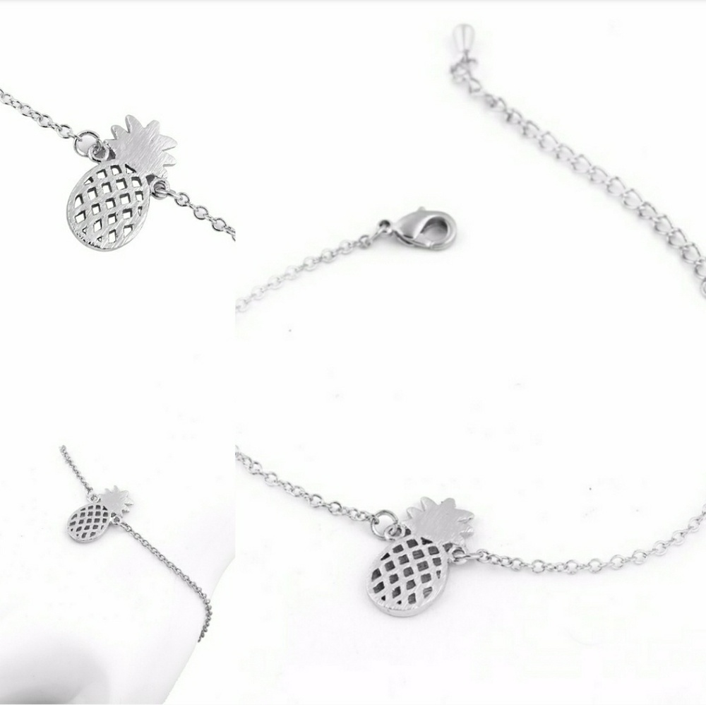 Silver Pineapple Charm Bracelet