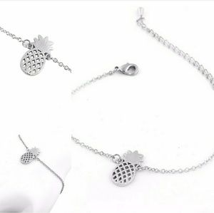 Silver Pineapple Charm Bracelet