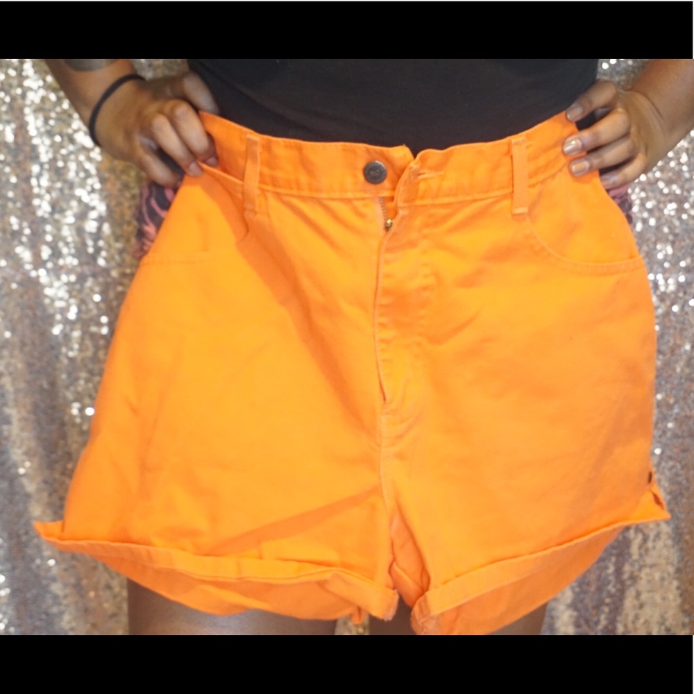 High waist orange shorts Vintage
