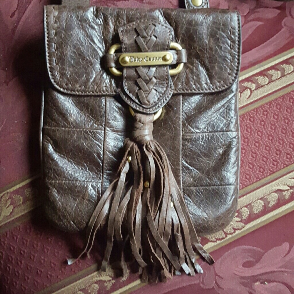 Juicy Courture leather tassel crossbody purse