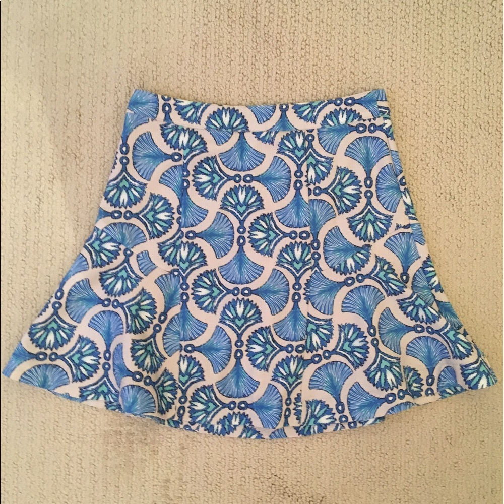 Blue patterned skirt