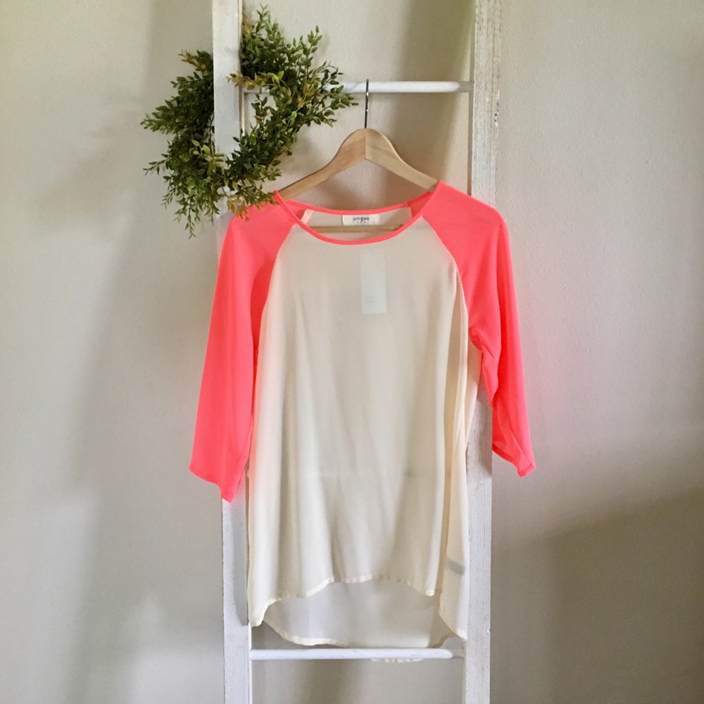 Sheer Baseball Sleeve Tunic