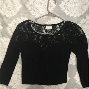 LA Hearts 3/4 sleeve crop top