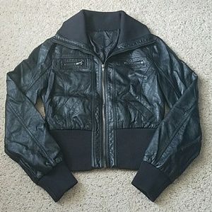 Jou Jou faux leather bomber jacket