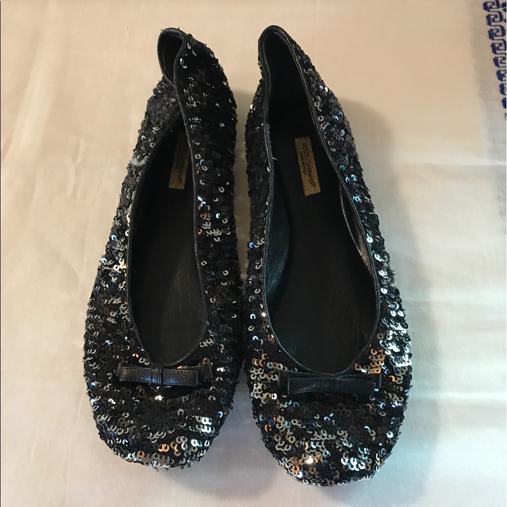 Dolce&Gabbana Flats size 39 black sequined