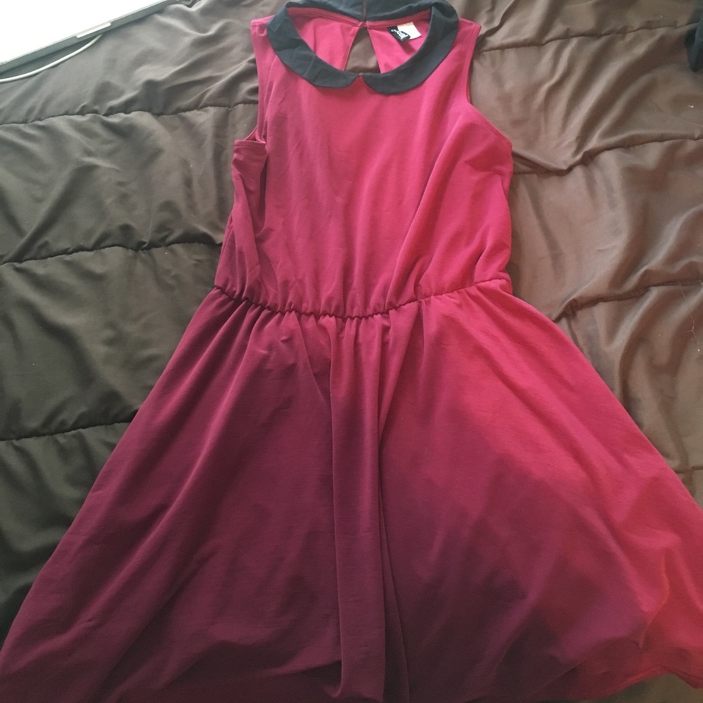 Maroon Peter Pan collar dress