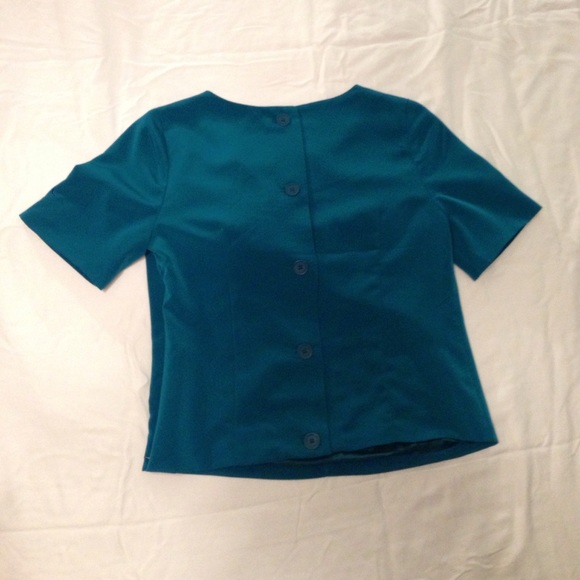 Nadinoo Dark Green Bow Tie Blouse - Picture 3 of 3