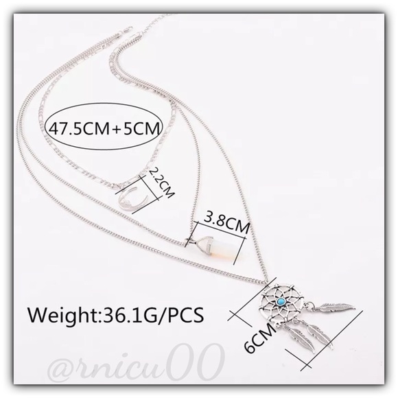 🌙1 Left!🌙Dreamcatcher Moon Opal 3-Layer Necklace - Picture 5 of 7