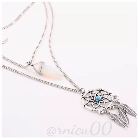 🌙1 Left!🌙Dreamcatcher Moon Opal 3-Layer Necklace - Picture 4 of 7