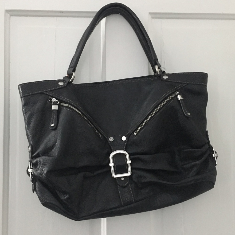 Black Leather Etienne Aigner Handbag