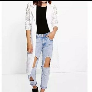 Boohoo laser cut duster