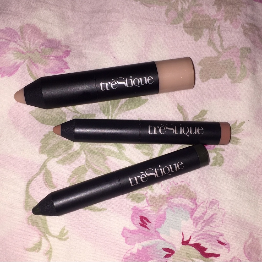 Trèstique Highlighter, Eyeshadow Stick, & Lipstick