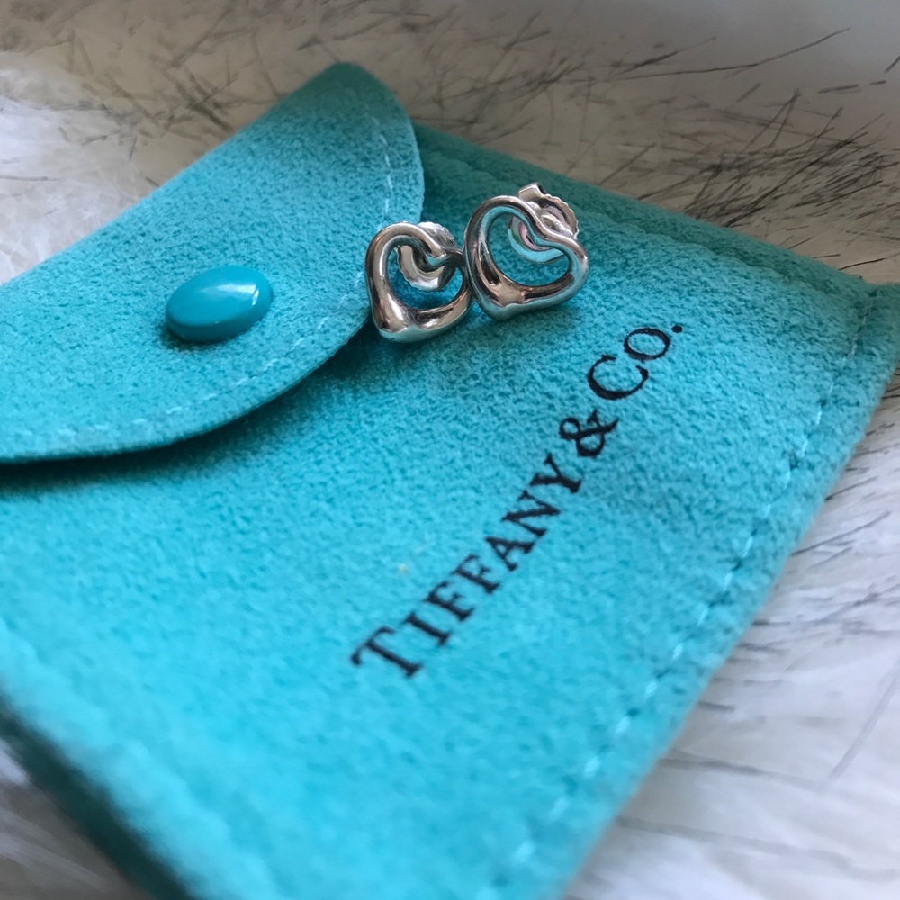 Tiffany & Co. sterling silver heart stud earrings