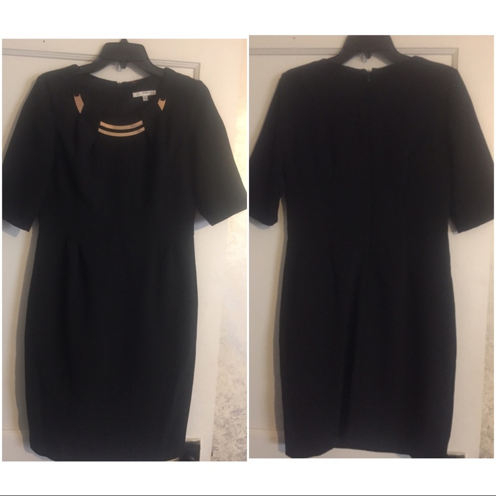 Studio One little black dress with gold hardware.