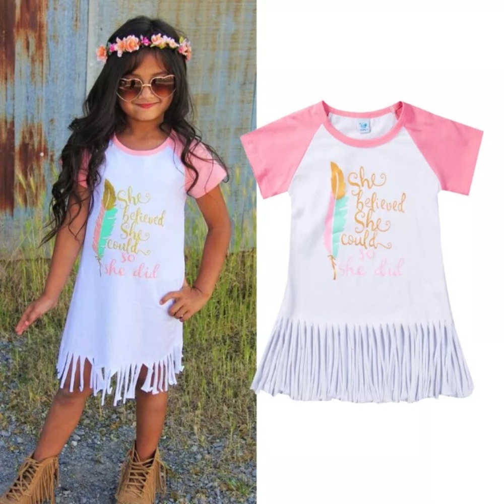 “She Believed" Fringe Dress