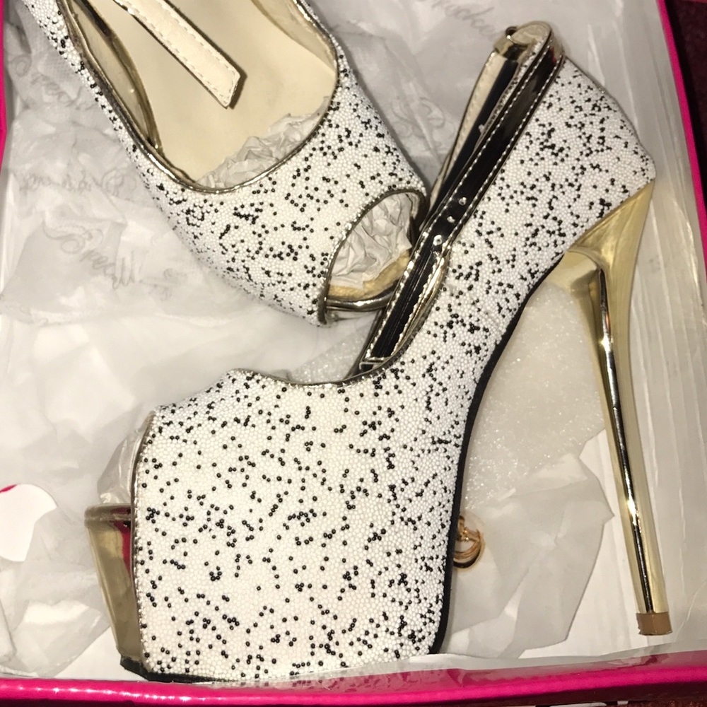 Black and white stilettos