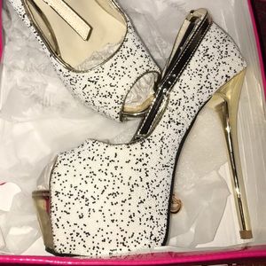 Black and white stilettos