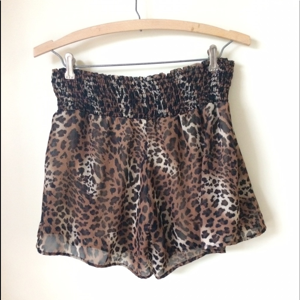 ***SOLD***Sheer Leopard print shorts Sz. Small