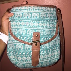 turquoise elephant purse