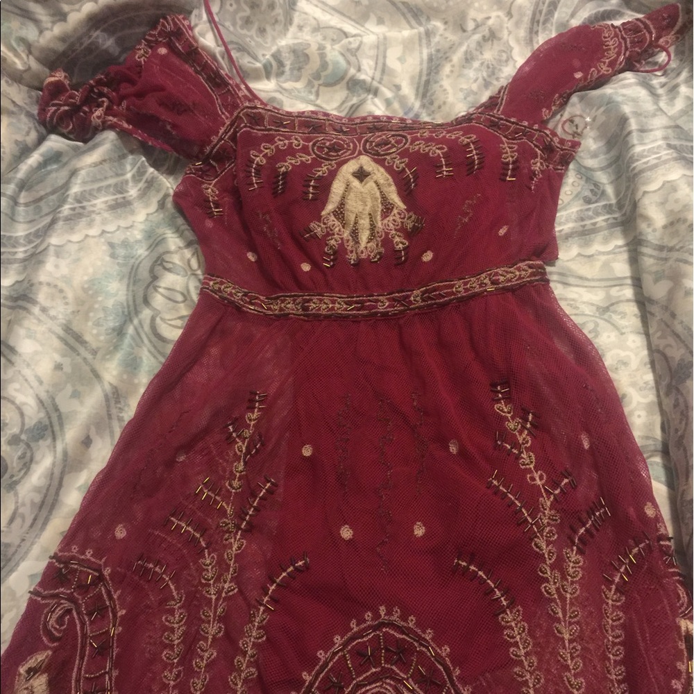 Free People Notting Hill Beaded Mini Dress