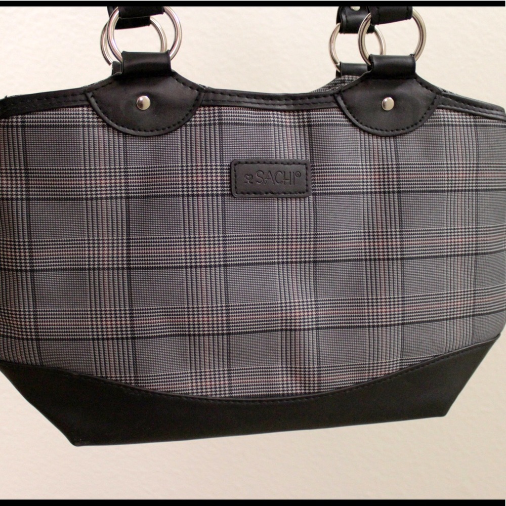 Sachi Lunch Bag gray plaid