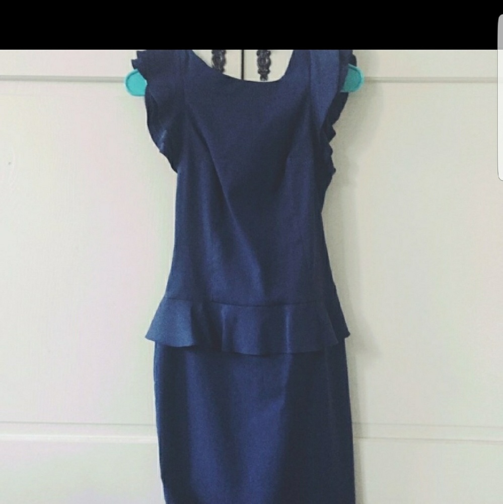 ASOS blue peplum dress