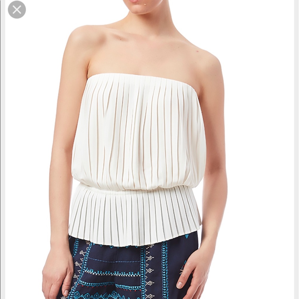 Nicole Miller Strapless Pleated Top