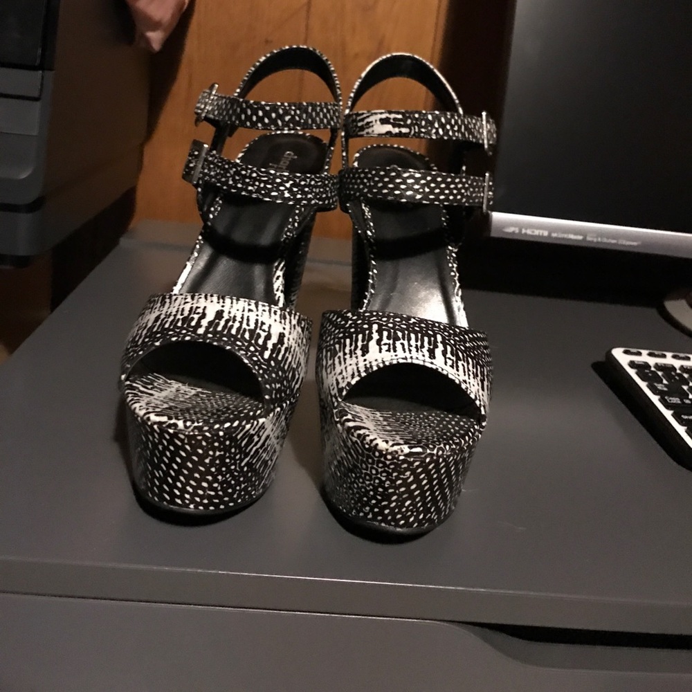 Black and white pumps