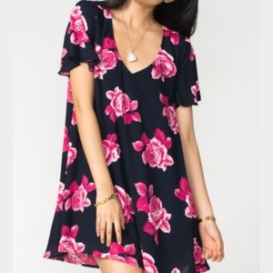 Show Me Your Mumu Kylie Mini Dress Midnight Rose