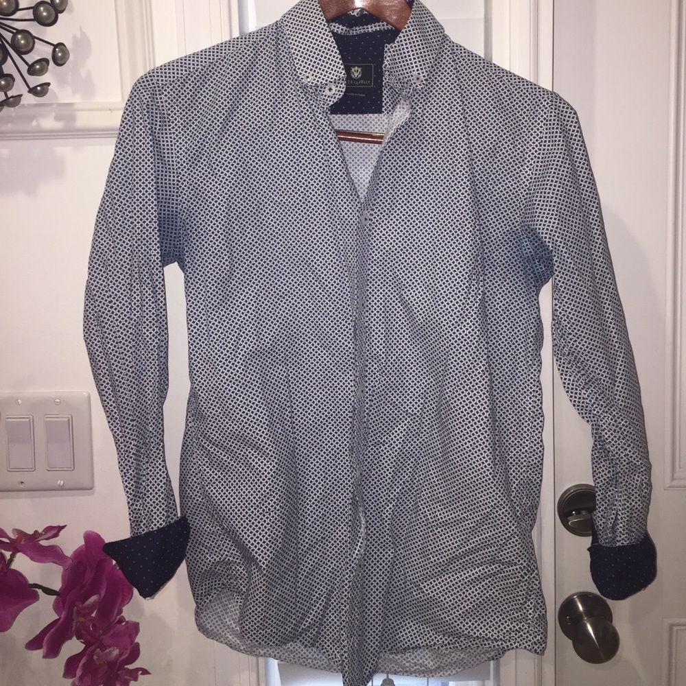 Steel & Jelly: Navy Blue/White Button-Down, Medium