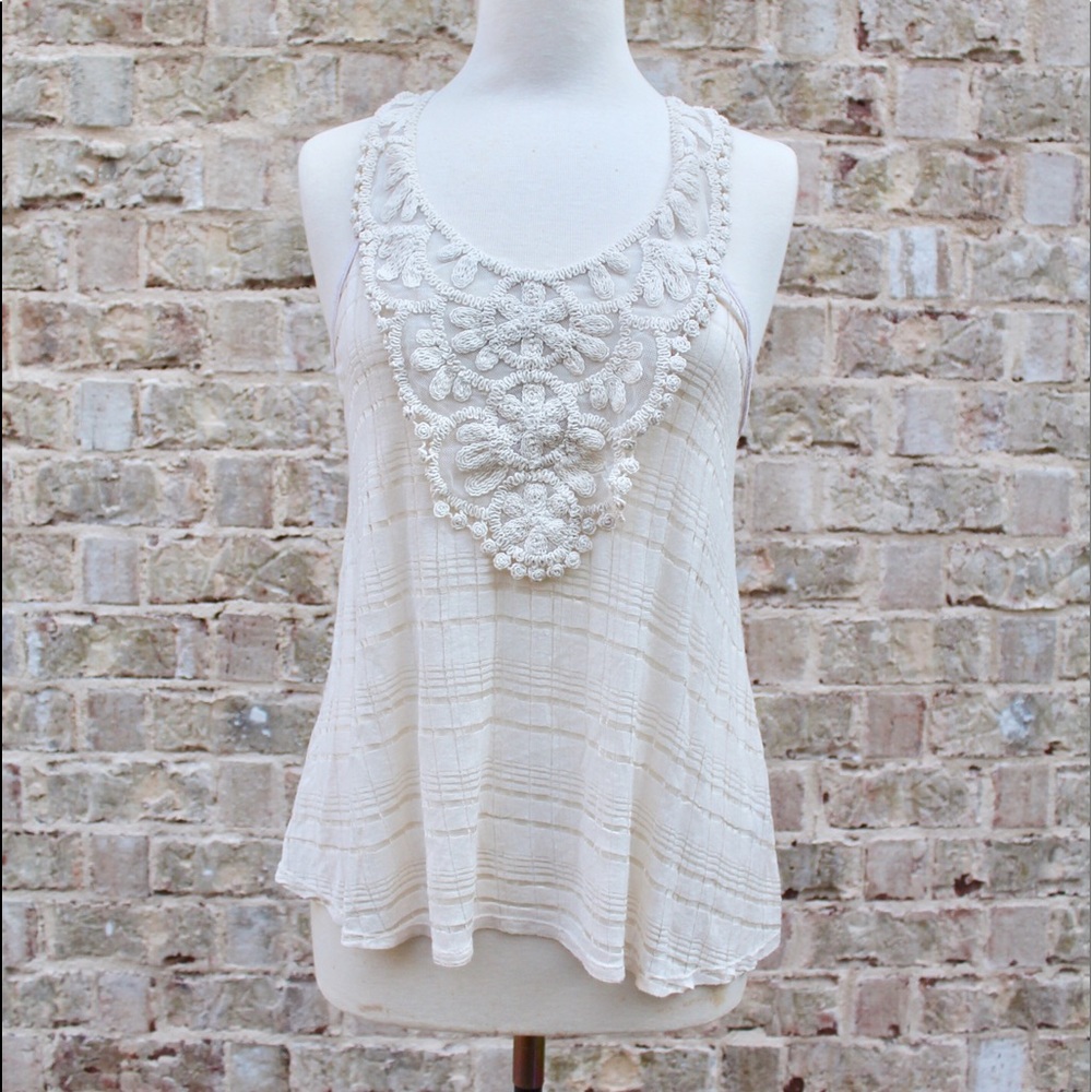 Cream Lace Tank