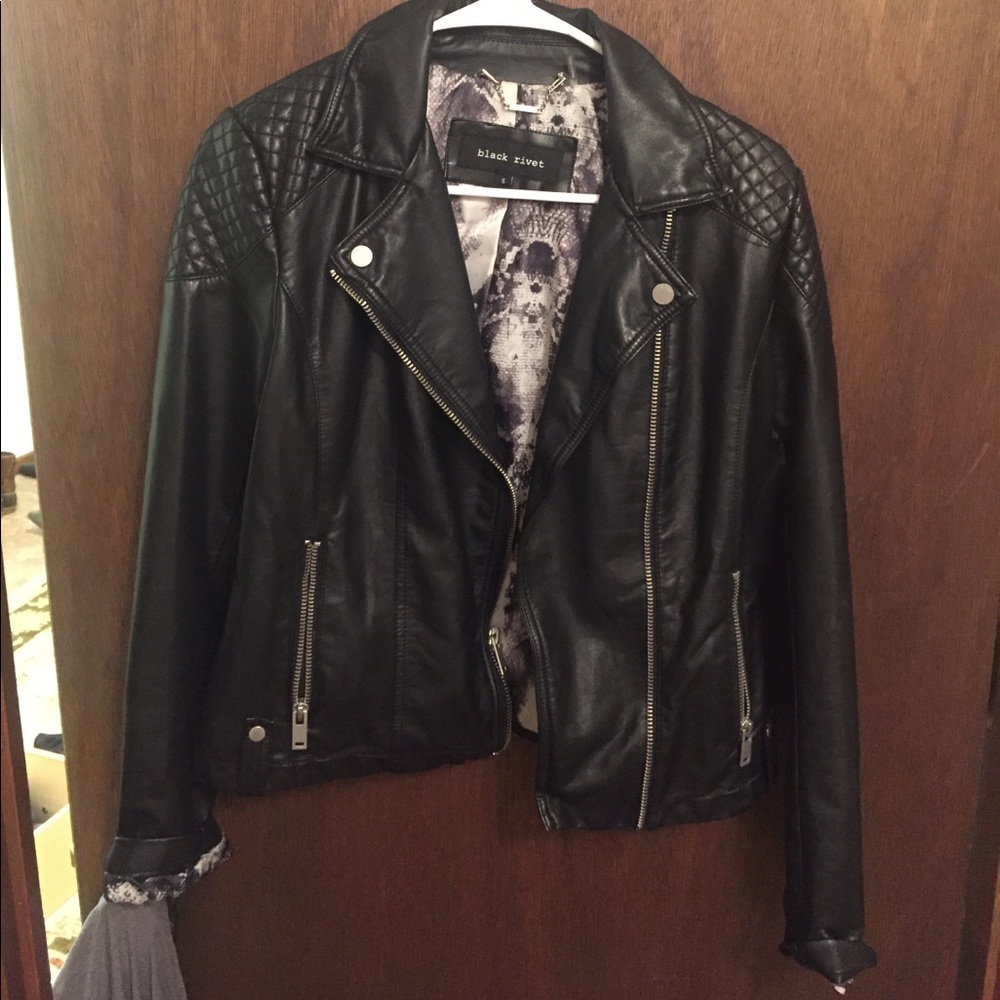 Black leather jacket