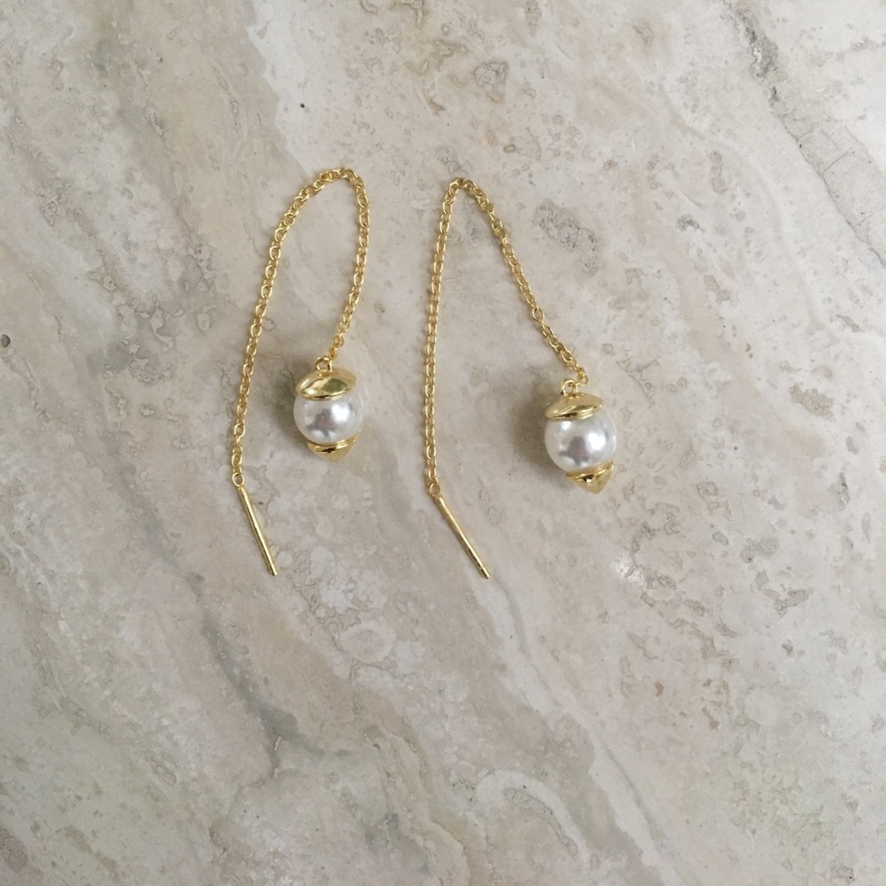 Pearl Threader Earring - image 1