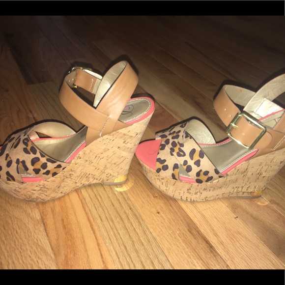 Shoes - Leopard wedge sandals