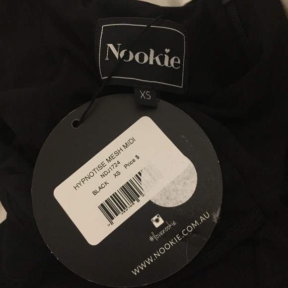 ❌SOLD❌NWT nookie black hypnotise midi dress-Xs - Picture 6 of 6