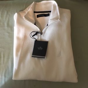 Nautica windward half zip cream colored