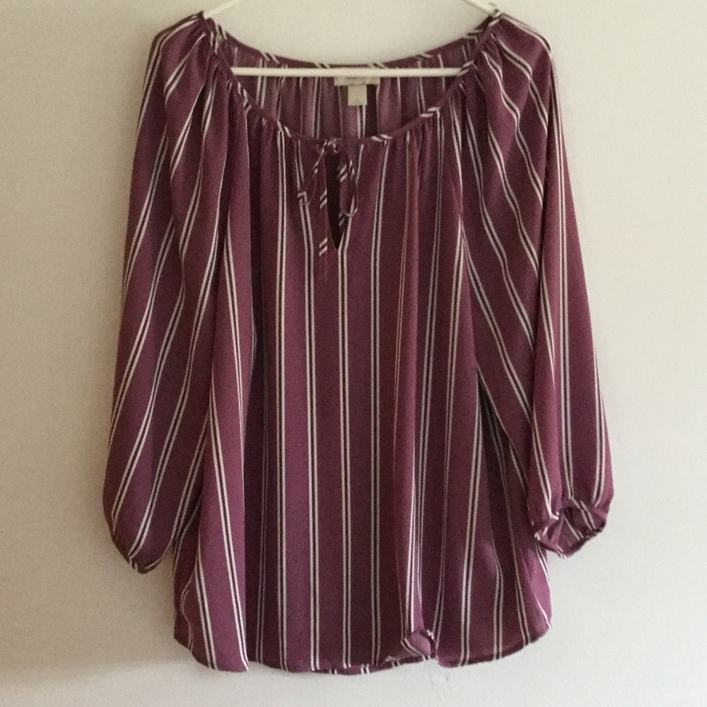 Purple stripe top