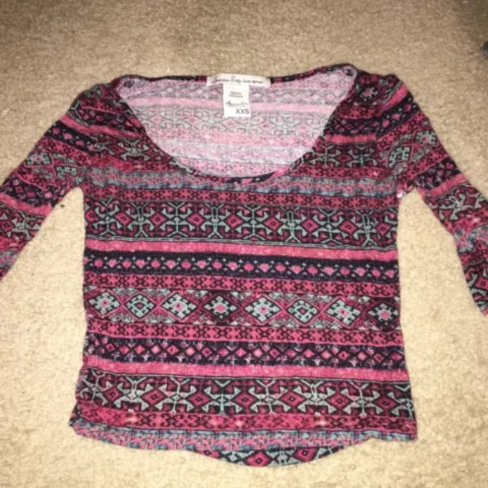 American age 3/4 sleeve crop top