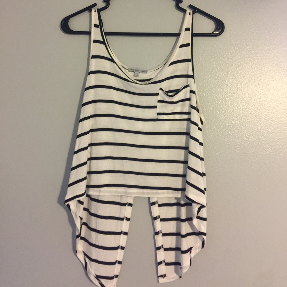 Black and white striped tank top