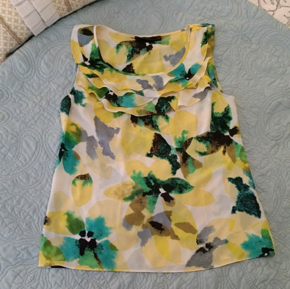 The Limited Ruffle Front Sleeveless Top EUC M