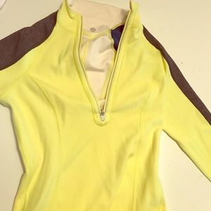 Lululemon zip up citrus and grey