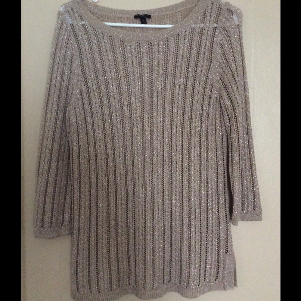 Talbots Gold Metallic Knit Sweater