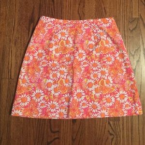 Lilly Pulitzer Orange Pink Yellow Lined Skirt