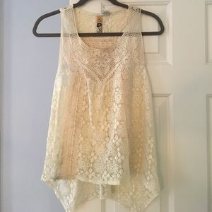 Off white lacey tank top