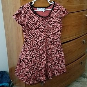 Girls size 7 orange and black dress