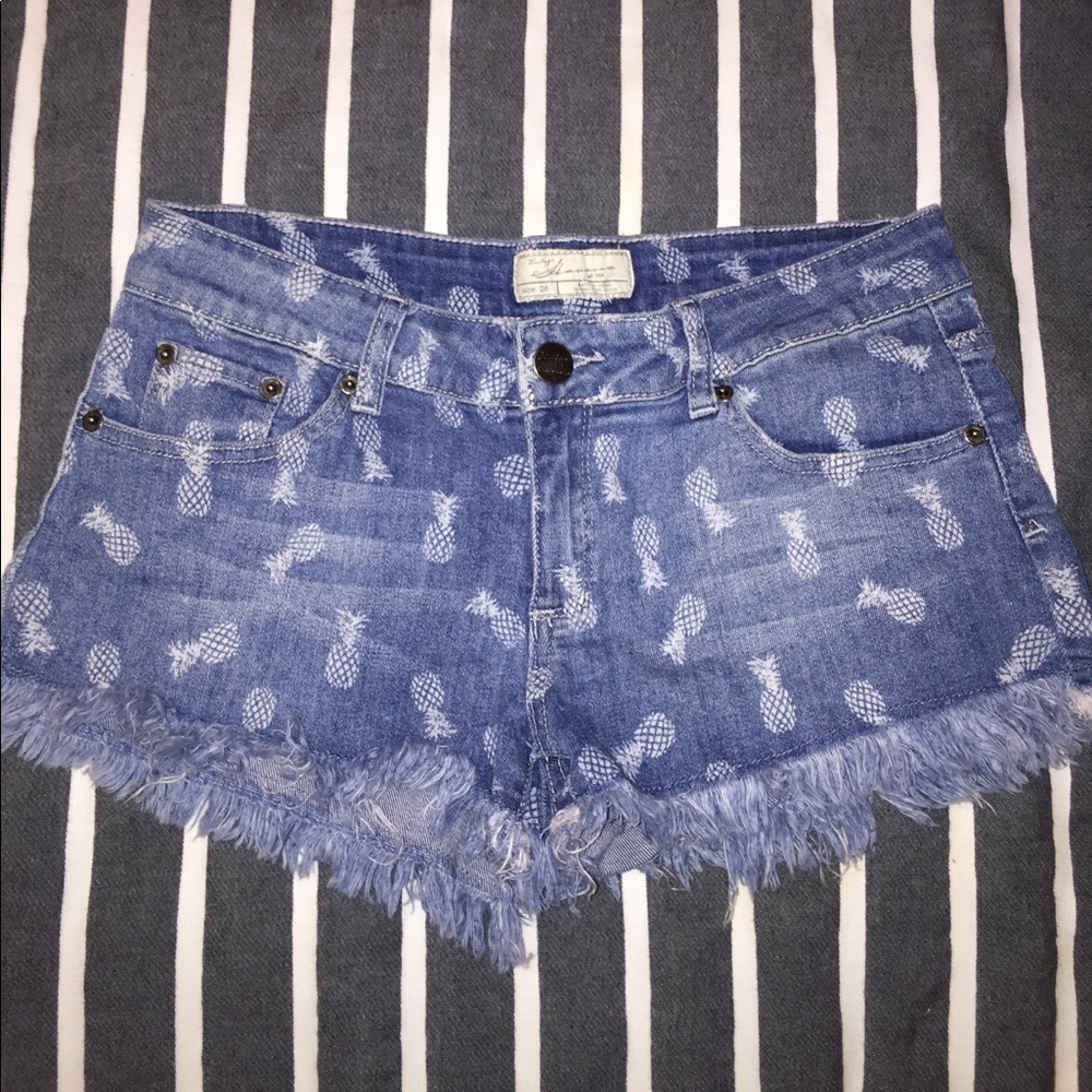 Pineapple Denim Shorts