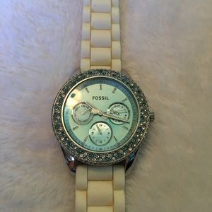Stella Fossil Watch Aqua/Teal Blue Face
